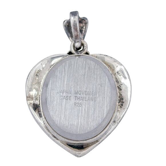 Heart Frame Watch Pendant Case | Ornate | Vintage Sterling Silver 925 - Picture 3 of 8